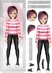 Pink Emo Girl Large Dl Card