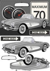 50's Sports Car Card Front