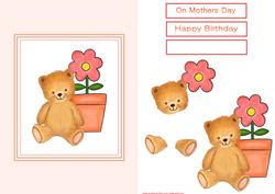 Bear with Flowers Decoupage