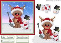 Reindeer and Snowman Quick Card