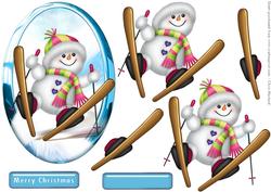 One Snowman Skiing