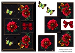 Flora and butterflies 3 squared quick card 2