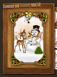 Snowman and reindeer mini kit