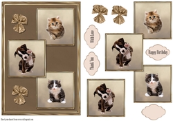 Puppies and Kittens 3 squared card front