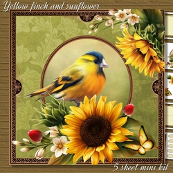 Yellow finch and sunflower mini kit