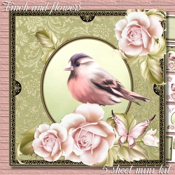 Finch and flowers mini kit