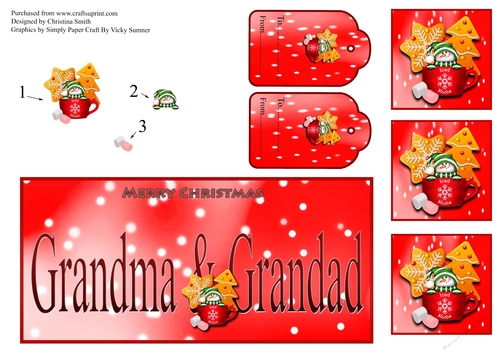 Grandma & Grandad small DL with snowman