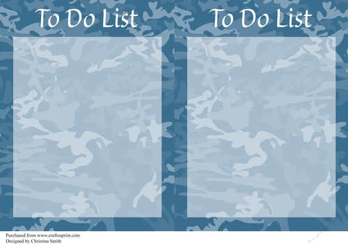 Blue Camouflage To Do List x2 A5