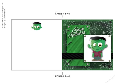 Halloween Monster Cut And Fold Quick Card 2