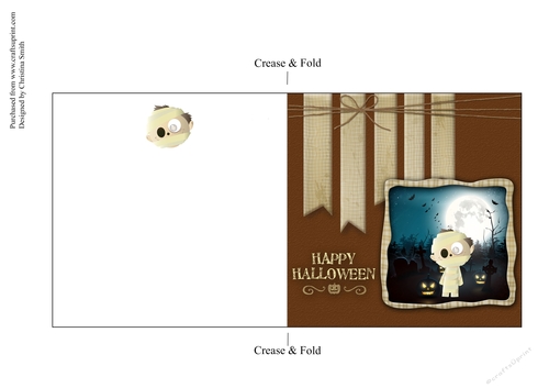 Halloween Mummy Cut And Fold Quick Card