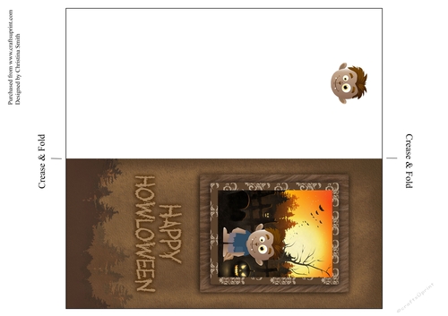 Halloween Werewolf Cut And Fold Quick Card