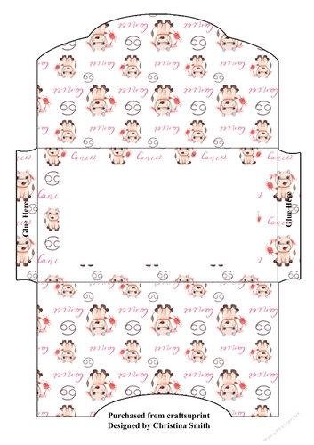 Zodiac Cancer Money Envelope 