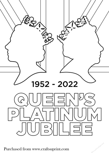 Platinum Jubilee Queen Colouring page 