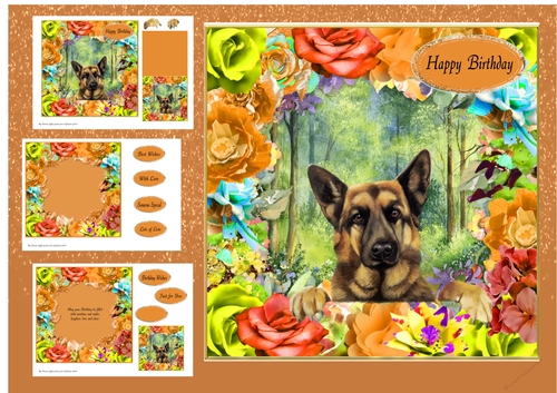 Bright Flowers & Dog