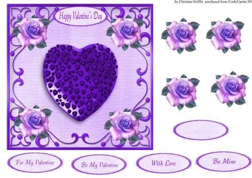 Purple Happy Valentines Day