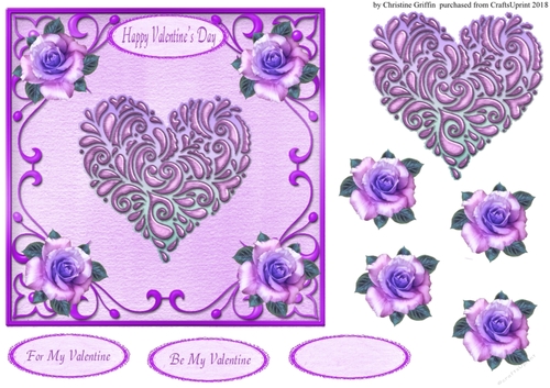 Valentine Roses & Butterflies  