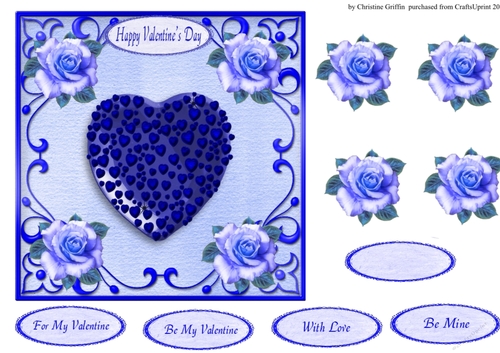 Blue Happy Valentines Day