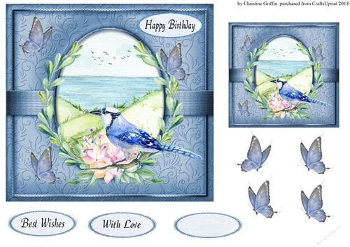 Watercolor Blue Bird