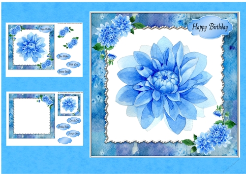Watercolor Blue Flower