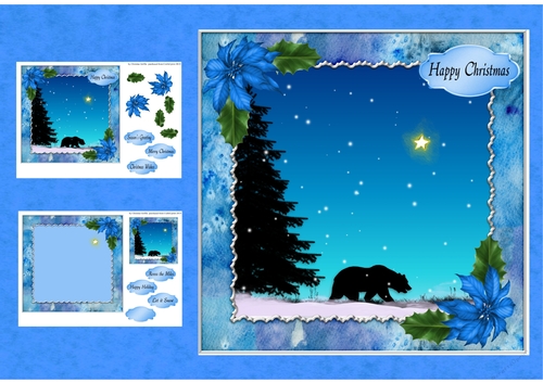 Silhouette Christmas Bear
