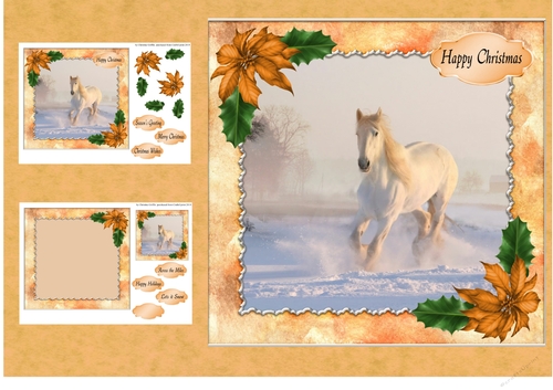 Horse Running in the Snow