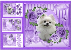 Cute Dog and Roses 2