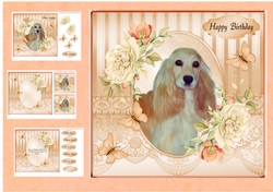 Cute Dog and Roses 4
