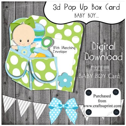 3d Box Card Baby Boy