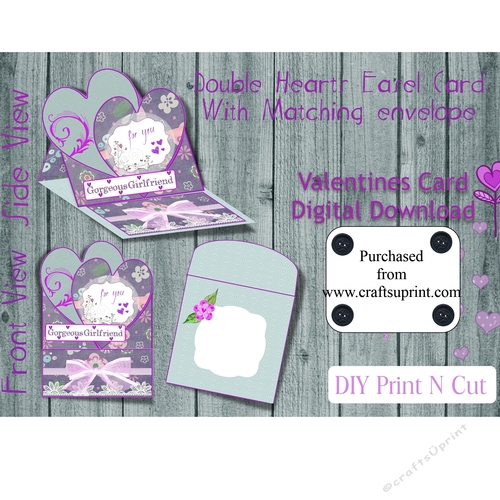 Double Hearts Easel Card Floral