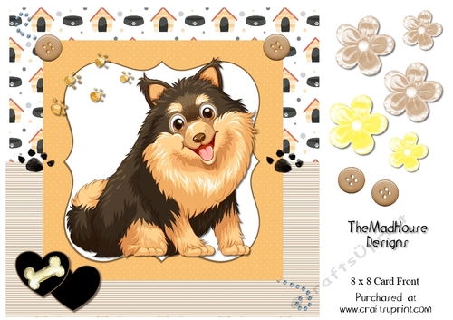 Cute Puppy 8 x 8 Card Front