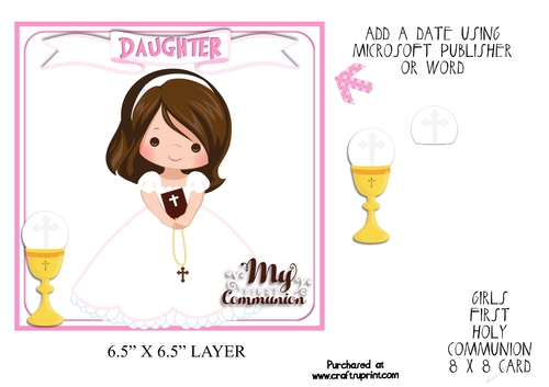 First Holy Communion Girls Topper