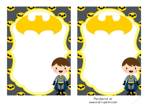 Batman themed Invitation templates
