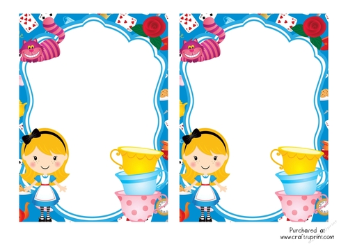 Alice in Wonderland themed Invitation Template