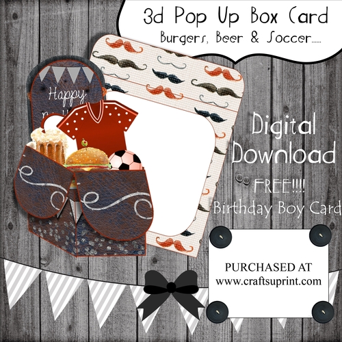 3d Box Card Manly themed