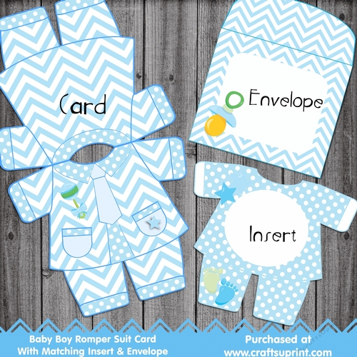Baby Boy Romper Suit Card