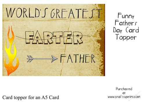 Funny Fathers Day Card Topper for A5 Card Front