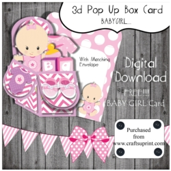 3D Box Card Baby Girl