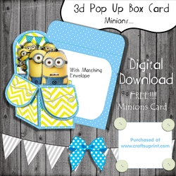 3d Box Card Minions themed
