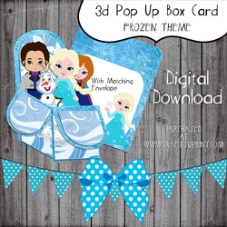 3d Box Card Frozen Theme