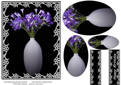 Bluebells in Lace Oval Pyramid - Birthday, Sympathy