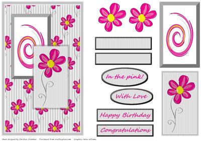 In the Pink Doodle Daisy Collage - Birthday, Congratulations