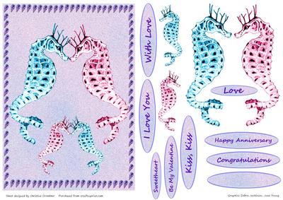 Seahorses in Love with Decoupage