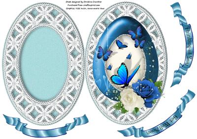 Oval Butterflies and Roses in Lace
