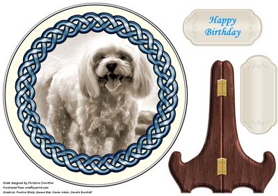 Cute Dog Plate Card with Stand
