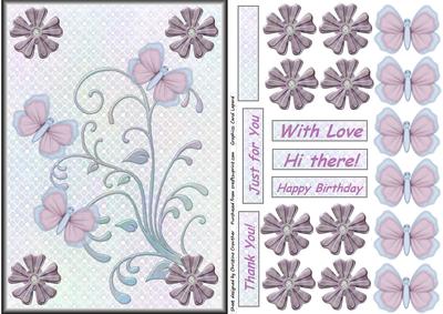 Butterfly and Flowers Flourish on Lace