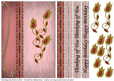 Gold Flowers and Lace Ribbon