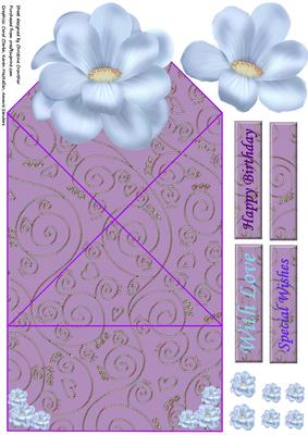 Ice Blue Flower Diamond Top Spring Card