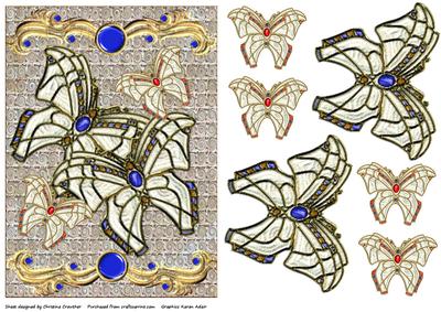 Bejewelled Butterflies Decoupage with Jewelled Accents