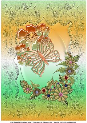 Fresh Spring Butterflies & Flowers A4 Card Front