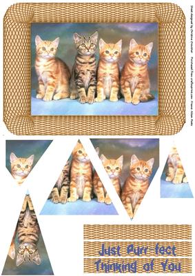 4 Kittens Purr-fect Thinking of You Shattered Pyramid